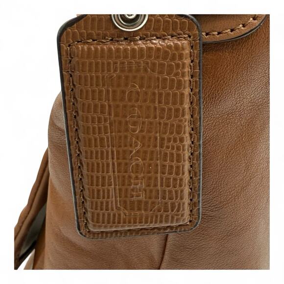 COACH Crossbody Shoulder Bag Brown Pebble Leather Black Hangtag - Picture 9 of 13